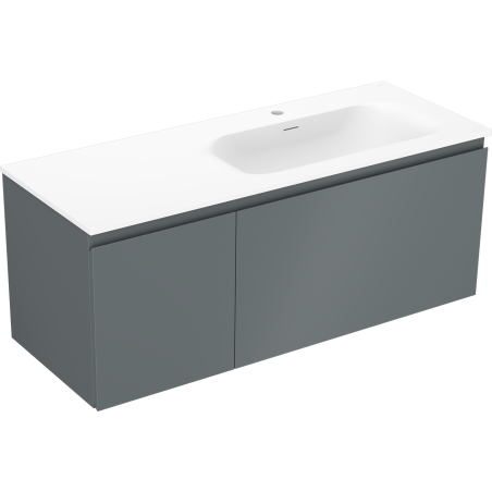 Mexen Orio badkamerkast 120 cm met wasbak Vela rechts, 1S, 1D, grafiet mat/wit mat - 91A13-12047-3-BBFF66-W23P01