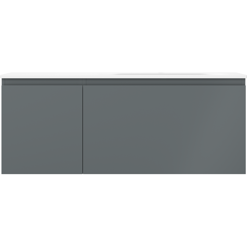 Mexen Orio Badezimmerschrank 120 cm mit Waschbecken Vela rechts, 1S, 1D, Graphit matt/weiß matt - 91A13-12047-3-BBFF66-W23P01