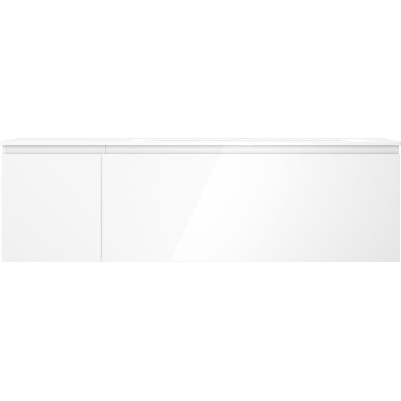 Mexen Orio 160 cm Bathroom Cabinet with Right Washbasin Vela, 1S, 1D, White Gloss - 91A13-16047-3-BBFF00-W23P00