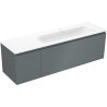 Mexen Orio bathroom cabinet 160 cm with Vela sink right, 1S, 1D, graphite matte/white matte - 91A13-16047-3-BBFF66-W23P01