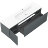 Mexen Orio gabinete de baño 160 cm con lavabo Vela derecho, 1S, 1D, grafito mate/blanco mate - 91A13-16047-3-BBFF66-W23P01
