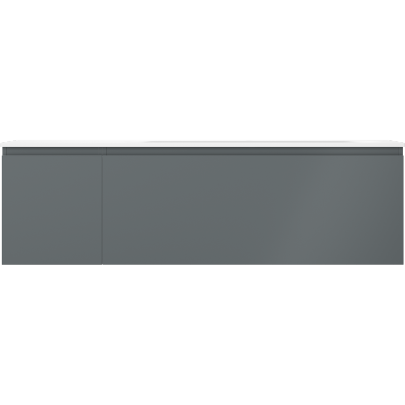 Mexen Orio 160 cm kylpyhuonekaappi pesualtaalla Vela oikea, 1S, 1D, grafiitinmusta matta/valkoinen matta