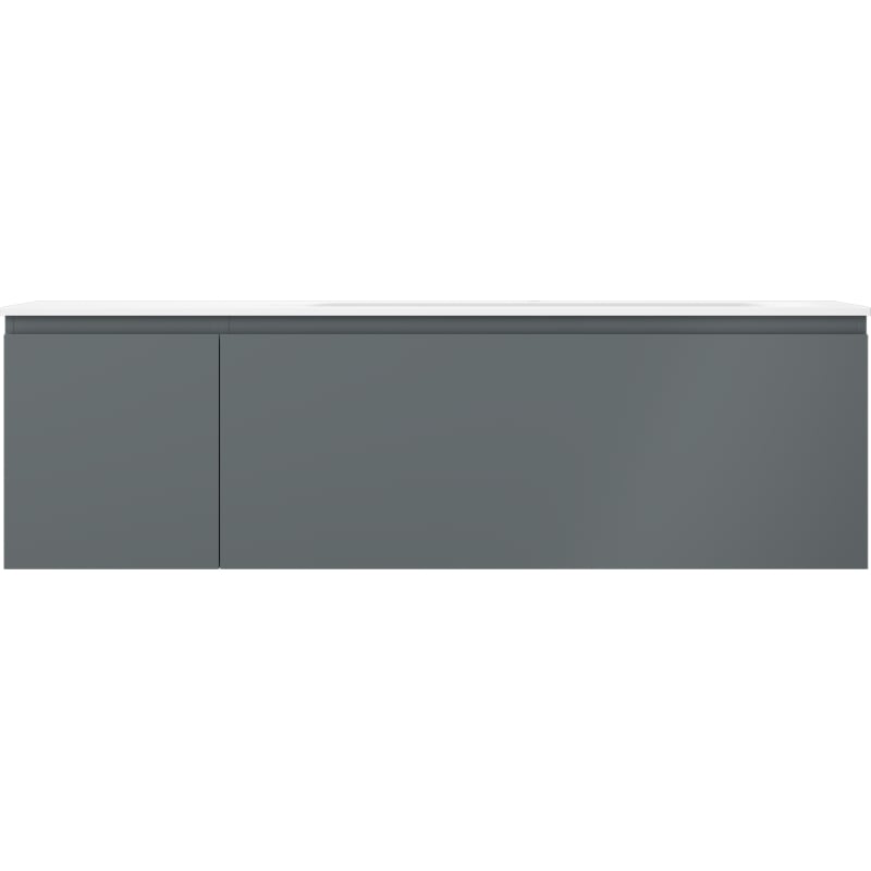 Mexen Orio bathroom cabinet 160 cm with Vela sink right, 1S, 1D, graphite matte/white matte - 91A13-16047-3-BBFF66-W23P01
