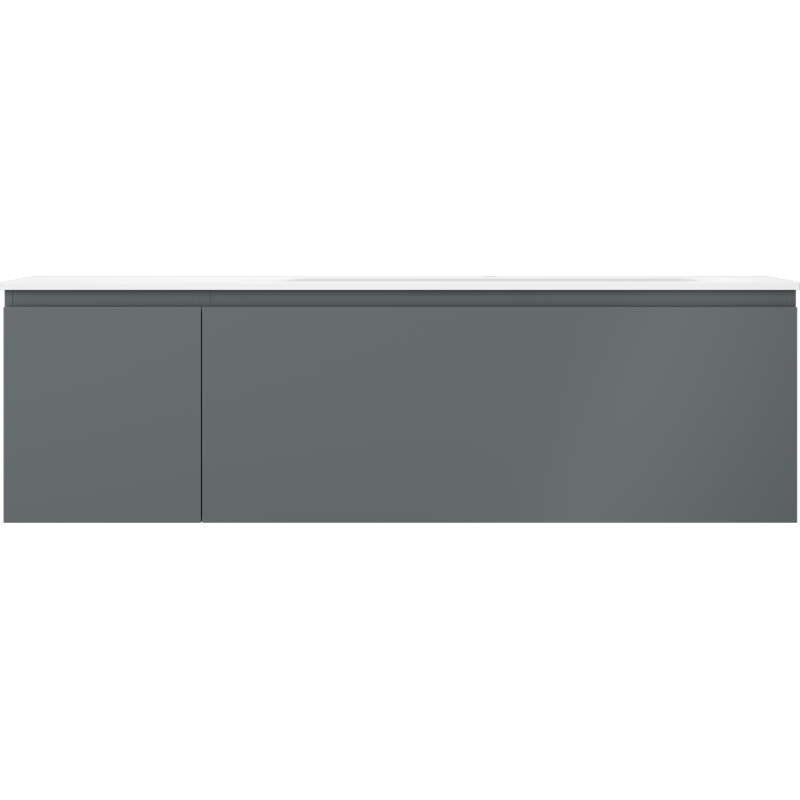 Mexen Orio gabinete de baño 160 cm con lavabo Vela derecho, 1S, 1D, grafito mate/blanco mate - 91A13-16047-3-BBFF66-W23P01