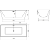 Mexen Malaga vann, mis asub eraldi, 170 x 80 cm, valge - 51421708000