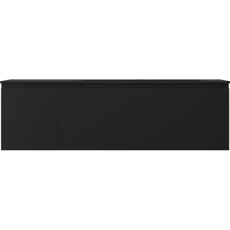 Mexen Orio 160 cm bathroom cabinet with Vela right basin, 1S, 1D, black matte - 91A13-16047-3-BBFF71-W23P71