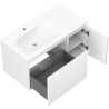 Mexen Rivel armoire de salle de bain 90 cm avec lavabo Vela à gauche, 1 tiroir, 1 porte, rainurée, blanc mat