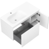 Mexen Rivel meuble de salle de bain 90 cm avec lavabo Vela à gauche, 1S, 1D, rainuré, blanc mat - 91A23-09047-3-BBFF01-W23L01