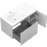 Mexen Rivel mueble de baño de 90 cm con lavabo Vela izquierdo, 1 cajón, 1 puerta, ranurado, gris mate/blanco mate