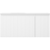 Mexen Rivel Badezimmerschrank 100 cm mit Waschbecken Vela links, 1S, 1D, geriffelt, weiß matt - 91A23-10047-3-BBFF01-W23L01