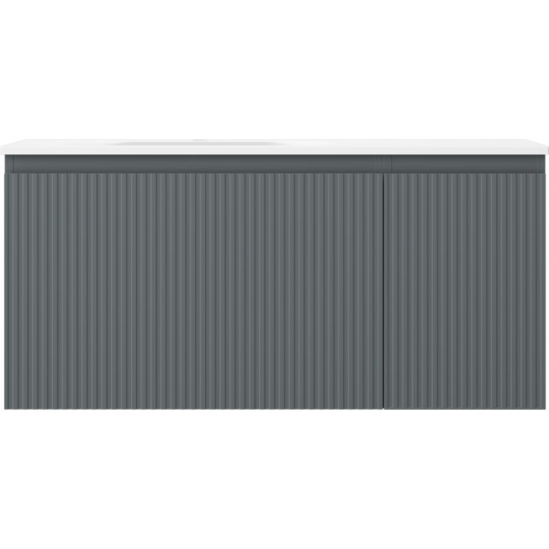 Mexen Rivel mobile bagno 100 cm con lavabo Vela sinistro, 1S, 1D, scanalato, grafite opaco/bianco opaco