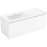 Mexen Rivel szafka łazienkowa 120 cm z umywalką Vela lewą, 1S, 1D, ryflowana, biała mat - 91A23-12047-3-BBFF01-W23L01