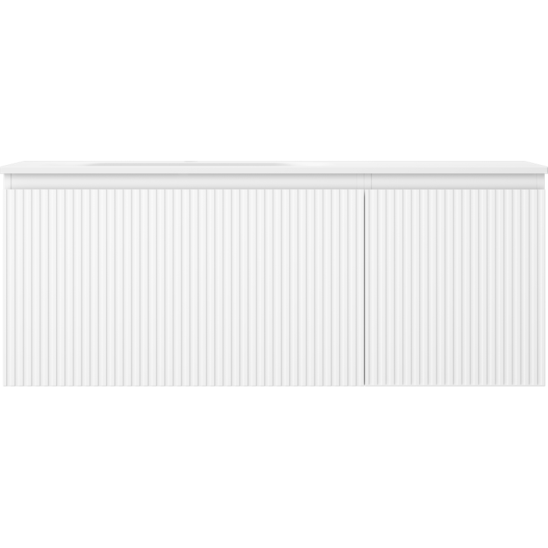 Mexen Rivel kopalniška omarica 120 cm z umivalnikom Vela levo, 1S, 1D, rebrasta, bela mat - 91A23-12047-3-BBFF01-W23L01