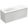 Mexen Rivel szafka łazienkowa 120 cm z umywalką Vela lewą, 1S, 1D, ryflowana, szara mat/biała mat - 91A23-12047-3-BBFF62-W23L01