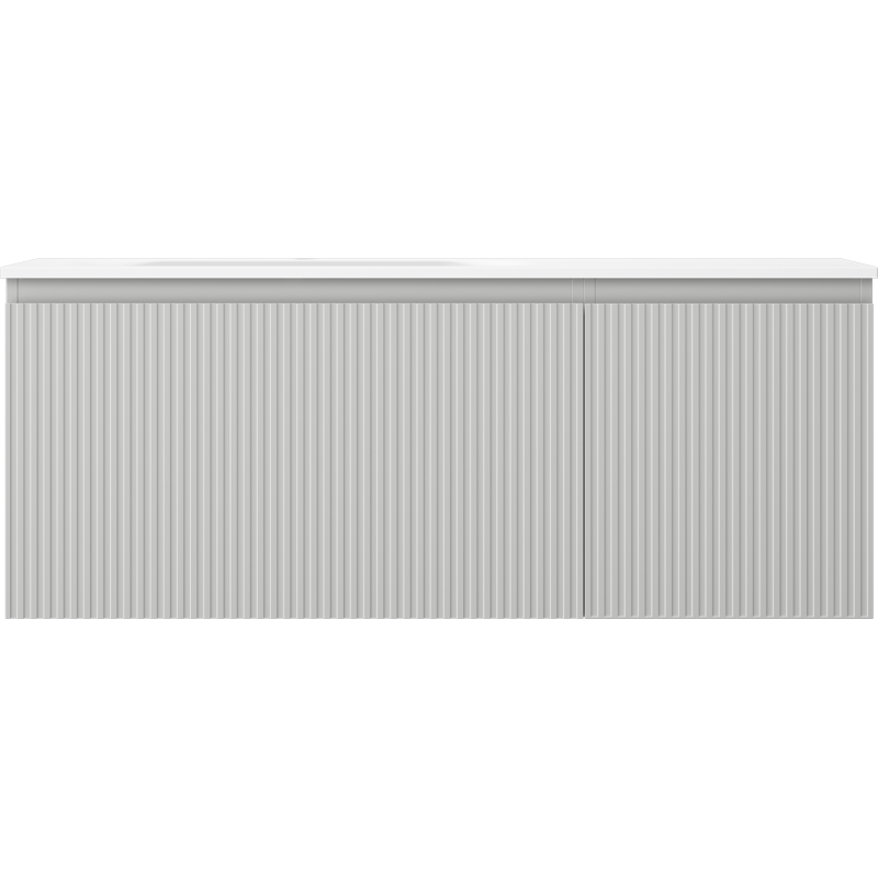 Mexen Rivel Buedzëmmer Schaf mat 120 cm mat Vela Lavabo lénks, 1S, 1D, geribbelt, gro mat/wäiss mat