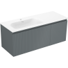 Mexen Rivel szafka łazienkowa 120 cm z umywalką Vela lewą, 1S, 1D, ryflowana, grafit mat/biała mat - 91A23-12047-3-BBFF66-W23L01