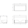 Mexen Rivel Badezimmerschrank 120 cm mit Waschbecken Vela links, 1S, 1D, gerillt, schwarz matt - 91A23-12047-3-BBFF71-W23L71