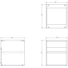 Mexen Rivel Badezimmerschrank 120 cm mit Waschbecken Vela links, 1S, 1D, gerillt, schwarz matt - 91A23-12047-3-BBFF71-W23L71