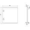 Mexen Rivel Badezimmerschrank 120 cm mit Waschbecken Vela links, 1S, 1D, gerillt, schwarz matt - 91A23-12047-3-BBFF71-W23L71