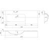 Mexen Rivel Badezimmerschrank 120 cm mit Waschbecken Vela links, 1S, 1D, gerillt, schwarz matt - 91A23-12047-3-BBFF71-W23L71