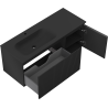 Mexen Rivel 120 cm Badezimmerschrank mit Vela-Waschbecken links, 1S, 1D, geriffelt, schwarz matt - 91A23-12047-3-BBFF71-W23L71