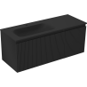 Mexen Rivel Badezimmerschrank 120 cm mit Waschbecken Vela links, 1S, 1D, gerillt, schwarz matt - 91A23-12047-3-BBFF71-W23L71