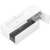 Mexen Rivel armoire de salle de bain 160 cm avec lavabo Vela gauche, 1S, 1D, cannelé, blanc mat - 91A23-16047-3-BBFF01-W23L01