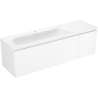 Mexen Rivel szafka łazienkowa 160 cm z umywalką Vela lewą, 1S, 1D, ryflowana, biała mat - 91A23-16047-3-BBFF01-W23L01