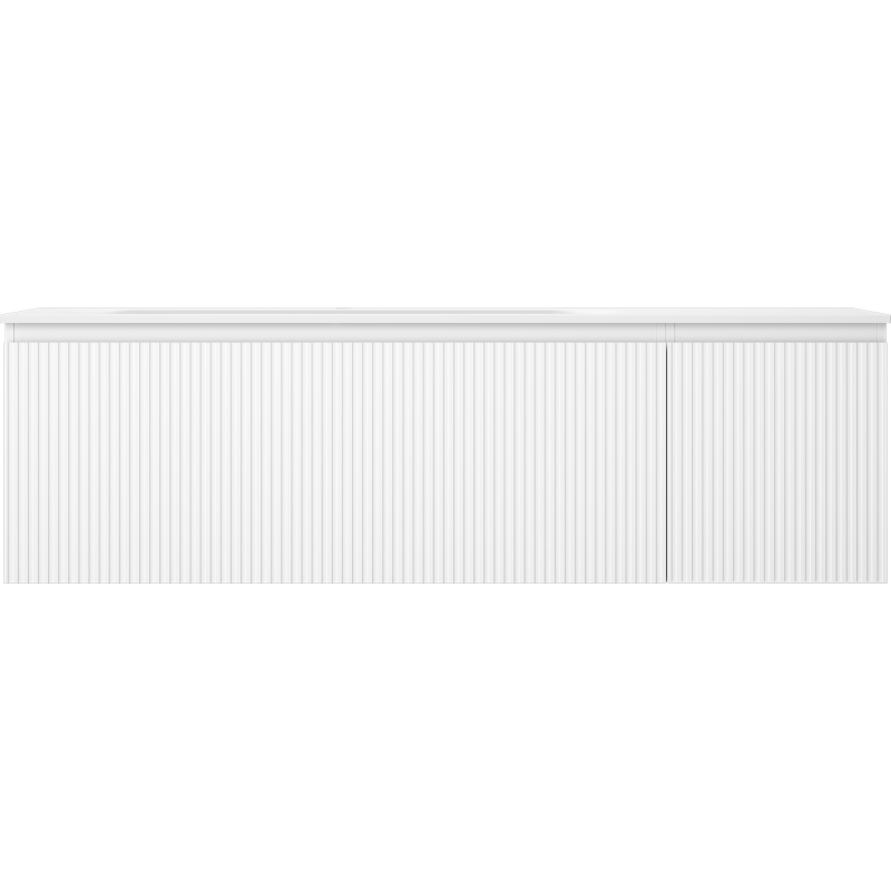 Mexen Rivel badkamerkast 160 cm met wastafel Vela links, 1S, 1D, gegroefd, wit mat - 91A23-16047-3-BBFF01-W23L01