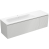 Mexen Rivel szafka łazienkowa 160 cm z umywalką Vela lewą, 1S, 1D, ryflowana, szara mat/biała mat - 91A23-16047-3-BBFF62-W23L01