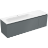 Mexen Rivel szafka łazienkowa 160 cm z umywalką Vela lewą, 1S, 1D, ryflowana, grafit mat/biała mat - 91A23-16047-3-BBFF66-W23L01