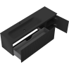 Mexen Rivel gabinete de baño de 160 cm con lavabo Vela izquierdo, 1S, 1D, acanalado, negro mate - 91A23-16047-3-BBFF71-W23L71