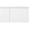 Mexen Rivel 90 cm Badezimmerunterschrank mit Waschbecken Vela rechts, 1S, 1D, gerillt, weiß matt - 91A23-09047-3-BBFF01-W23P01