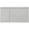 Mexen Rivel szafka łazienkowa 90 cm z umywalką Vela prawą, 1S, 1D, ryflowana, szara mat/biała mat - 91A23-09047-3-BBFF62-W23P01