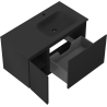 Mexen Rivel mueble de baño de 90 cm con lavabo Vela derecho, 1S, 1D, ranurado, negro mate - 91A23-09047-3-BBFF71-W23P71