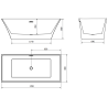Mexen Ibiza baignoire autoportante 170 x 80 cm, blanche - 57021708000