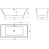 Mexen Ibiza vabaltseisev vann 170 x 80 cm, valge - 57021708000