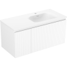 Mexen Rivel vannitoa kapp 100 cm valamu Velaga paremal, 1S, 1D, sooneline, valge matt - 91A23-10047-3-BBFF01-W23P01