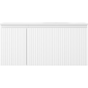 Mexen Rivel bathroom cabinet 100 cm with Vela sink right, 1S, 1D, fluted, matt white - 91A23-10047-3-BBFF01-W23P01