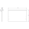 Mexen Rivel badkamerkast 100 cm met wastafel Vela rechts, 1L, 1D, gefreesd, zwart mat - 91A23-10047-3-BBFF71-W23P71