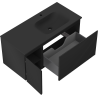 Mexen Rivel meuble de salle de bain 100 cm avec lavabo Vela droit, 1S, 1D, rainuré, noir mat - 91A23-10047-3-BBFF71-W23P71