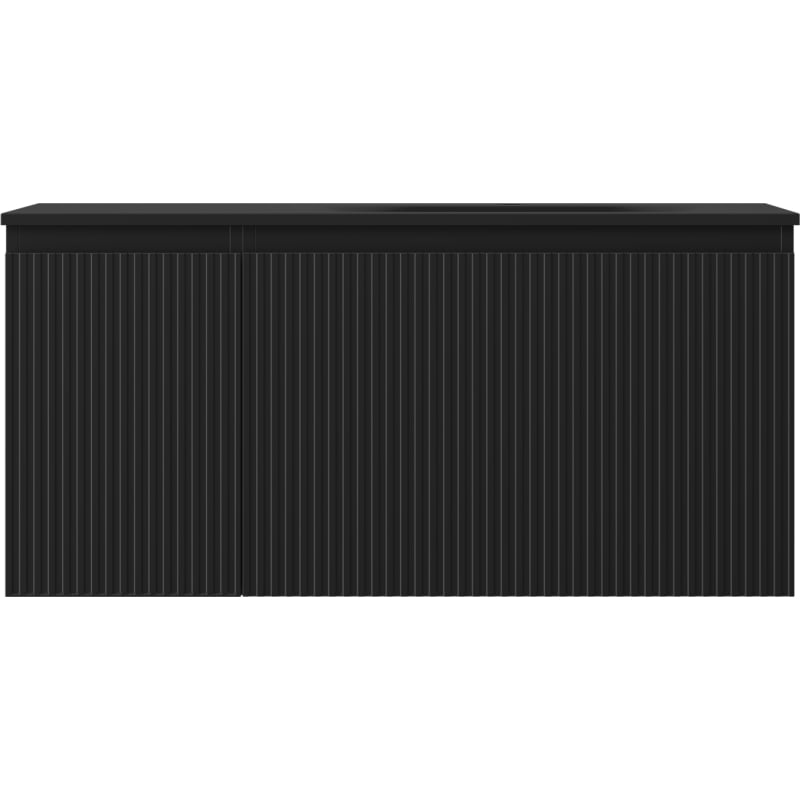 Mexen Rivel badkamerkast 100 cm met wastafel Vela rechts, 1L, 1D, gefreesd, zwart mat - 91A23-10047-3-BBFF71-W23P71
