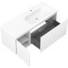 Mexen Rivel meuble de salle de bain 120 cm avec lavabo Vela droit, 1S, 1D, rainuré, blanc mat - 91A23-12047-3-BBFF01-W23P01