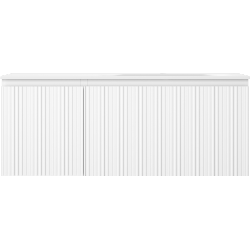 Mexen Rivel 120 cm kylpyhuonekaappi oikealla pesualtaalla Vela, 1S, 1D, uurrettu, mattavalkoinen - 91A23-12047-3-BBFF01-W23P01