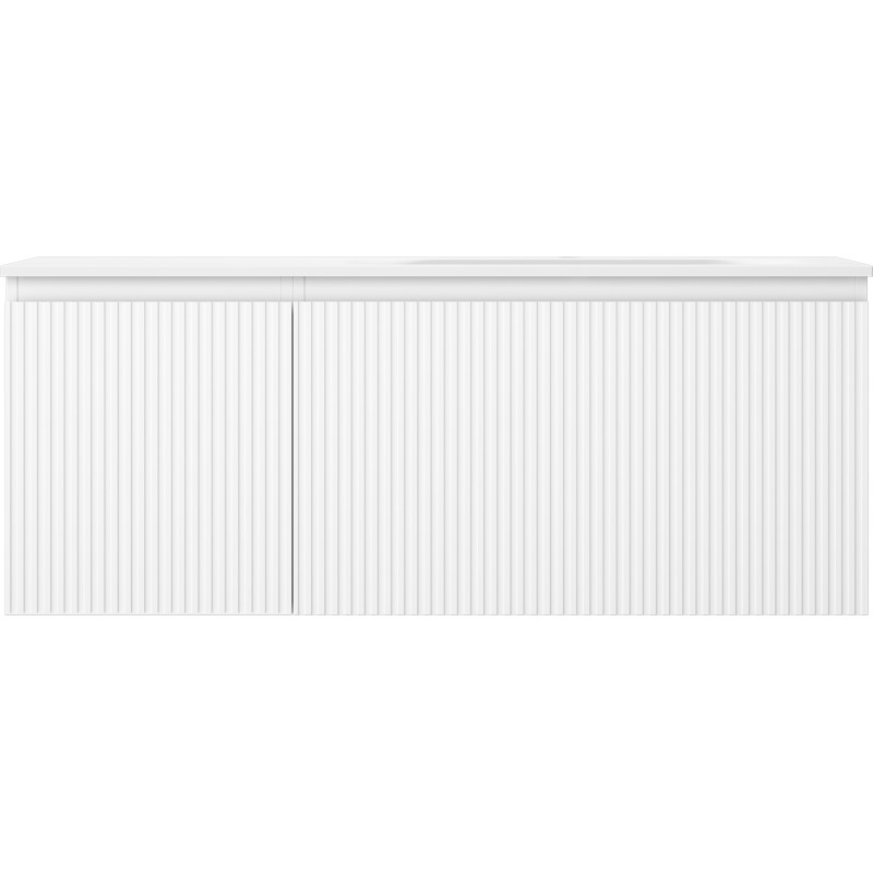 Mexen Rivel armoire de salle de bain 120 cm avec lavabo Vela droit, 1S, 1D, rainurée, blanc mat - 91A23-12047-3-BBFF01-W23P01