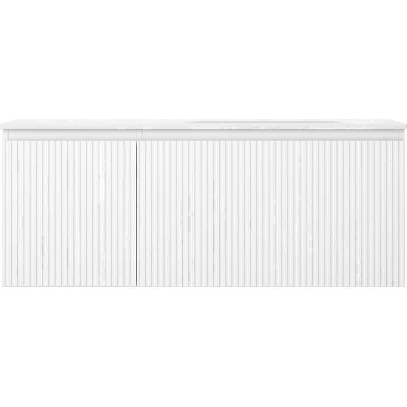 Mexen Rivel mueble de baño de 120 cm con lavabo Vela derecho, 1S, 1D, ranurado, blanco mate - 91A23-12047-3-BBFF01-W23P01