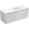 Mexen Rivel szafka łazienkowa 120 cm z umywalką Vela prawą, 1S, 1D, ryflowana, szara mat/biała mat - 91A23-12047-3-BBFF62-W23P01