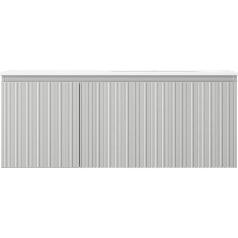 Mexen Rivel badkamerkast 120 cm met wastafel Vela rechts, 1S, 1D, gegroefd, grijs mat/wit mat - 91A23-12047-3-BBFF62-W23P01
