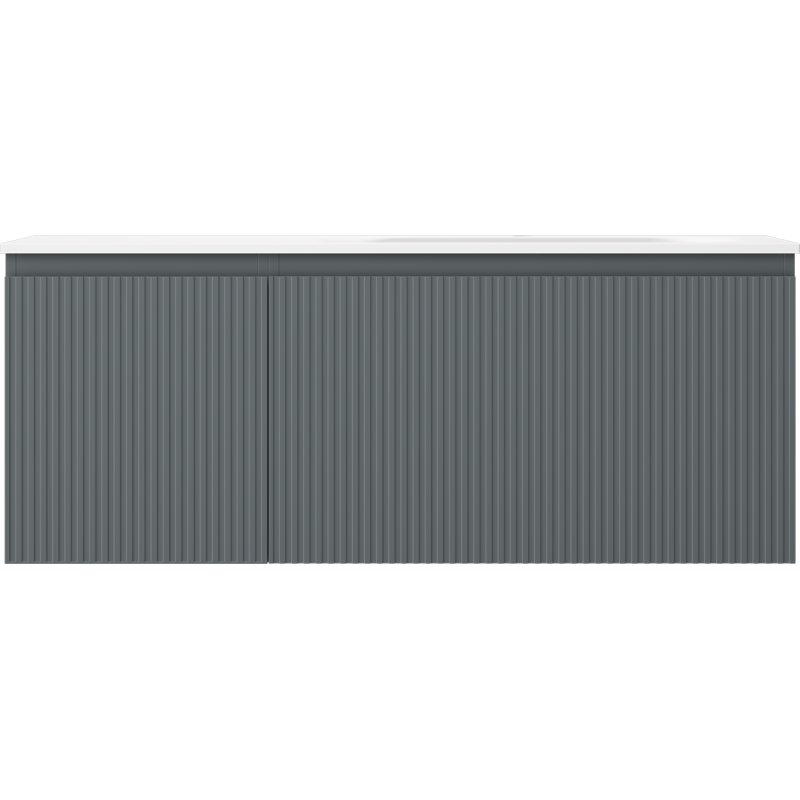 Mexen Rivel badkamerkast 120 cm met wastafel Vela rechts, 1S, 1D, geribbeld, grafiet/wit mat - 91A23-12047-3-BBFF66-W23P01