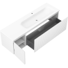 Mexen Rivel bathroom cabinet 160 cm with Vela right basin, 1S, 1D, fluted, white matte - 91A23-16047-3-BBFF01-W23P01